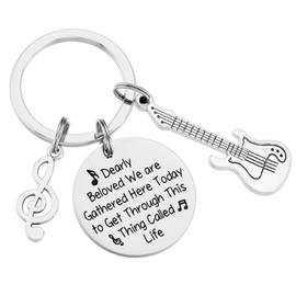 AHAETH Gifts For Guitar Players Men Key Chain Women Teen Teacher Prince Memorabilia Presents Jewelry Prince Guitar Keychain