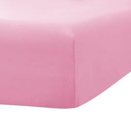 Ghooss Fitted Sheet Pink-Full Size Fitted Sheet Only-Fitted Deep Pocket Sheet-Soft Wrinkle Free Sheet-1 Pack(Pink,Full)