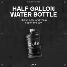 Bulk Half Gallon Water Bottle, Gunmetal Black, 2.2 Litre