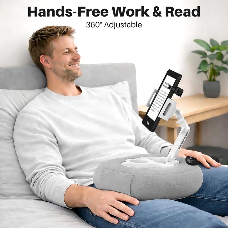 Kindle Pillow Stand with Wireless Page Turner, Kindle Holder for