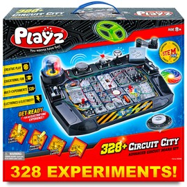 Playz Advanced Electrical Circuit Board Engineering Kit for Kids with 328+ STEM Projects on Electricity, Voltage, Currents, Resistance, & Magnetic Science | Gift for Children Age 8-13+