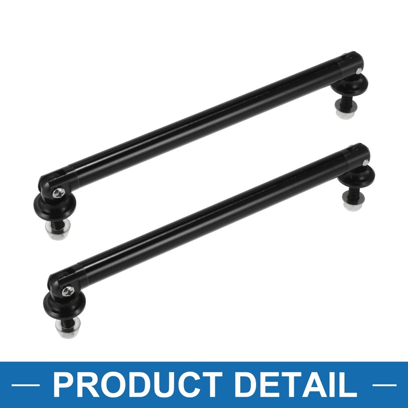 A ABSOPRO Bumper Splitter Support Rod Aluminum Alloy Black (Set