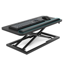 Standing Keyboard and Mouse Stand, Adjustable Height Keyboard Tray and Keyboard Riser for Desk,for Ergonomic Sit Stand Workstations with Wrist Rest、Laptop Desk 26.7 x 11.7 Inch (Black)