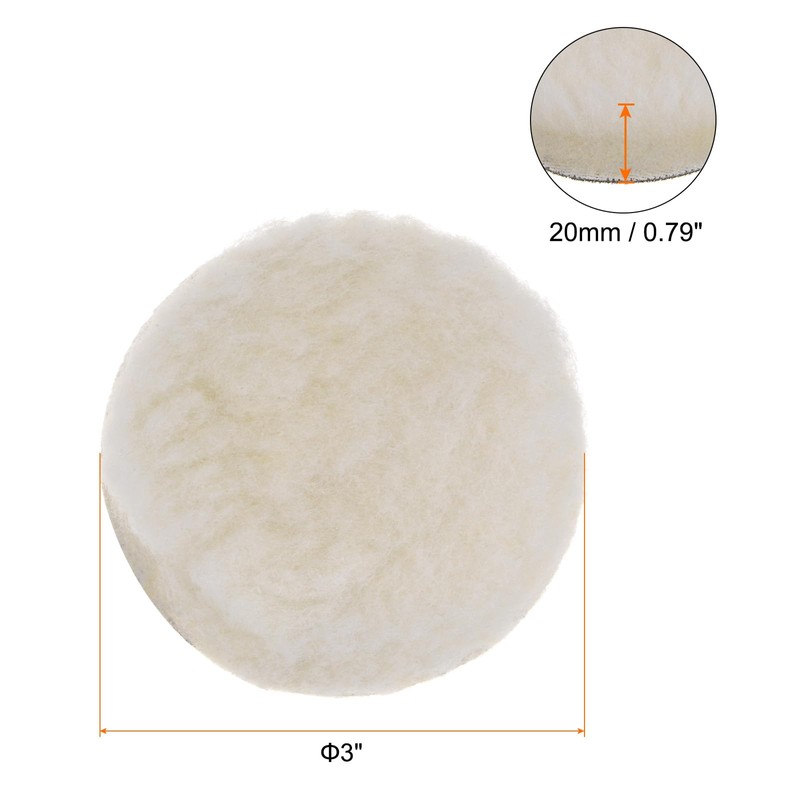 sourcing map 10pcs Wool Buffing Pads, 3 inch Polishing Pad