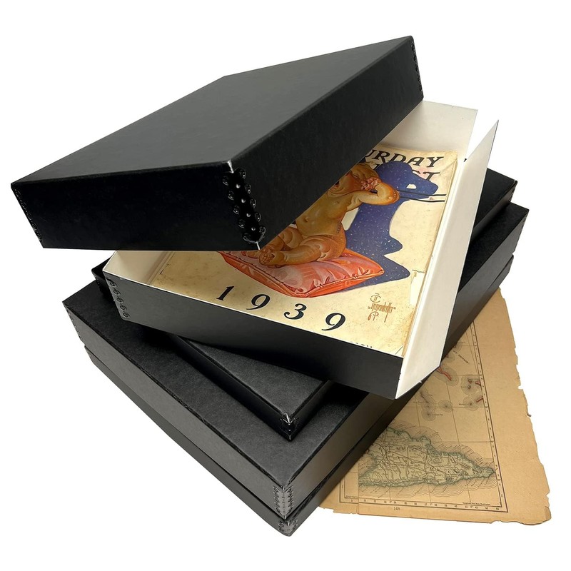 Lineco Museum Archival Storage Box, 16.75x20.75x3 in. Drop Front Design.