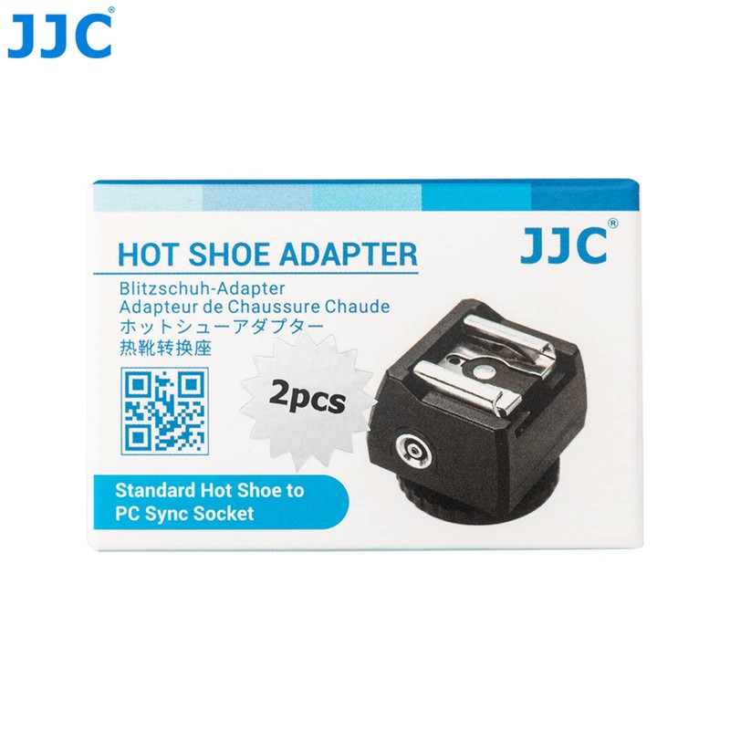 JJC Hot Shoe Mount with PC Sync Sockets and 3.5