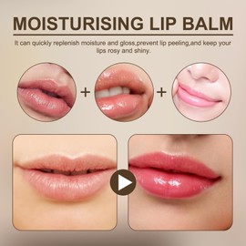 MADGININE 6PCS Lip Butter Balm Lip Balm Vanilla,Mini Lip Balm Set,Used to Soothe Dry and Chapped Lips,Leaving Them Soft,Smooth and Elastic