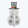 Young's Inc. Wood Standing Plaid Hat Snowman Figurine - Fun
