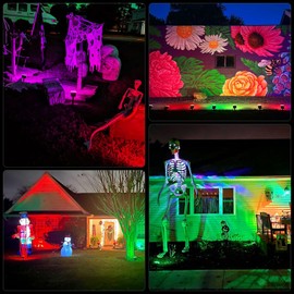 WELALO Solar Color Changing Spot Lights Outdoor, Waterproof Solar Halloween Lights, 7 Modes Multicolor RGB Landscape Spotlight for Garden Yard Driveway Lawn Patio Pathway Christmas Decorations 10 Pack