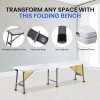 SEGAWE 2PCS 6FT Plastic Folding Bench Portable Bench Outdoor for