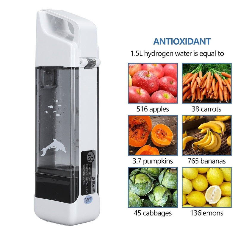 Hydrogen Water Bottle,Portable Hydrogen Water Ionizer Machine,300ML Hydrogen Water Generator,1500-3000ppb,PEM