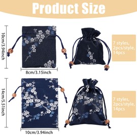 FREEBLOSS 28pcs Brocade Pouch Chinese Drawstring Jewelry Gift Bag Silk Flower Design Travel Bag Brocade Drawstring Laundry Bags Silk Underwear Travel Bags for Women