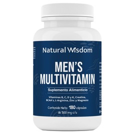 Multivitaminico Hombre Men´s Multivitamin para Performance Energia Vitalidad con 180 Capsulas | Adicionada con Vitaminas Creatina Arginina Zinc Magnes