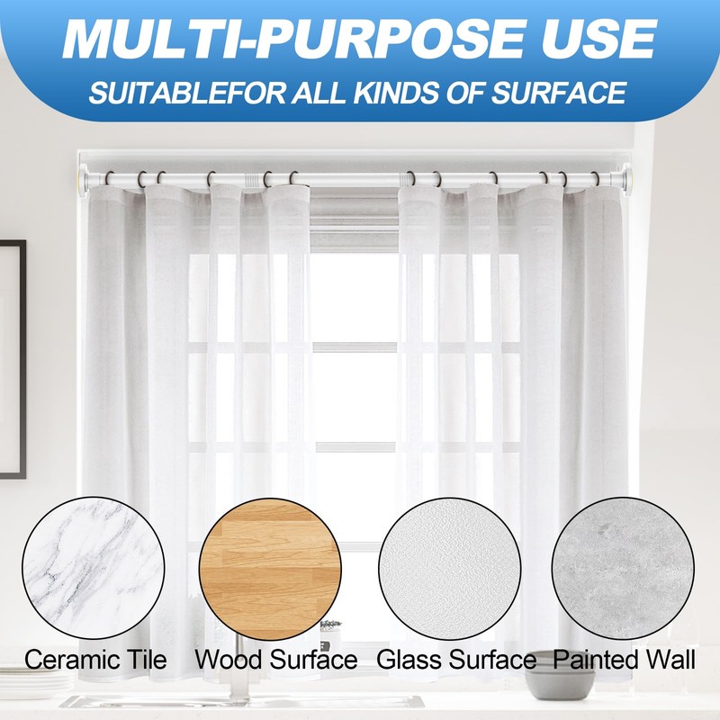 CorkLatta White Shower Curtain Rod 31 to 68 Inch,1 Inch