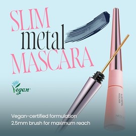 DERMALOGY by NEOGENLAB Extra Slim Metal Mascara, Long-Lasting Volumizing & Lengthening Formula with Metal Wand Brush, Smudge-Resistant, Vegan Korean M