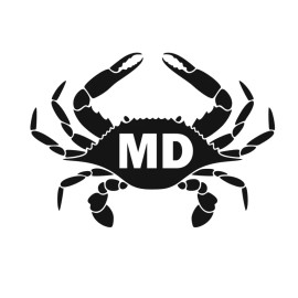 Oracal 651 Maryland Crab decal sticker window decal mailbox decal laptop decal - Black