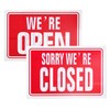 Open Closed Sign Reversible High Contrast Red Shop Double Sided