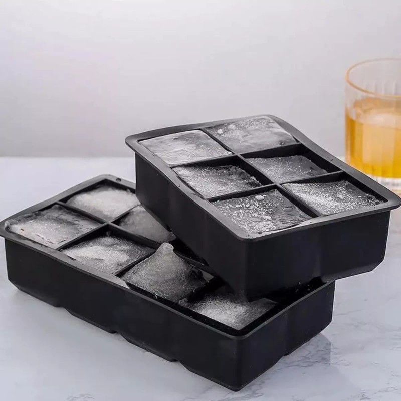 Estuchelandia 2 Pzs Molde Bandeja Silicona Cubos Hielos Cuadrados Grandes