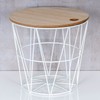 Metal Basket Height 22 cm White Metal Storage Basket Table