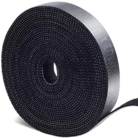 SHICHANG Velcro Bands, Binding Tape, Binding Band, 4.3 x 0.6 inches (11 x 15 mm), Black, Velcro, Freely Cut, Storage Tape, Reusable