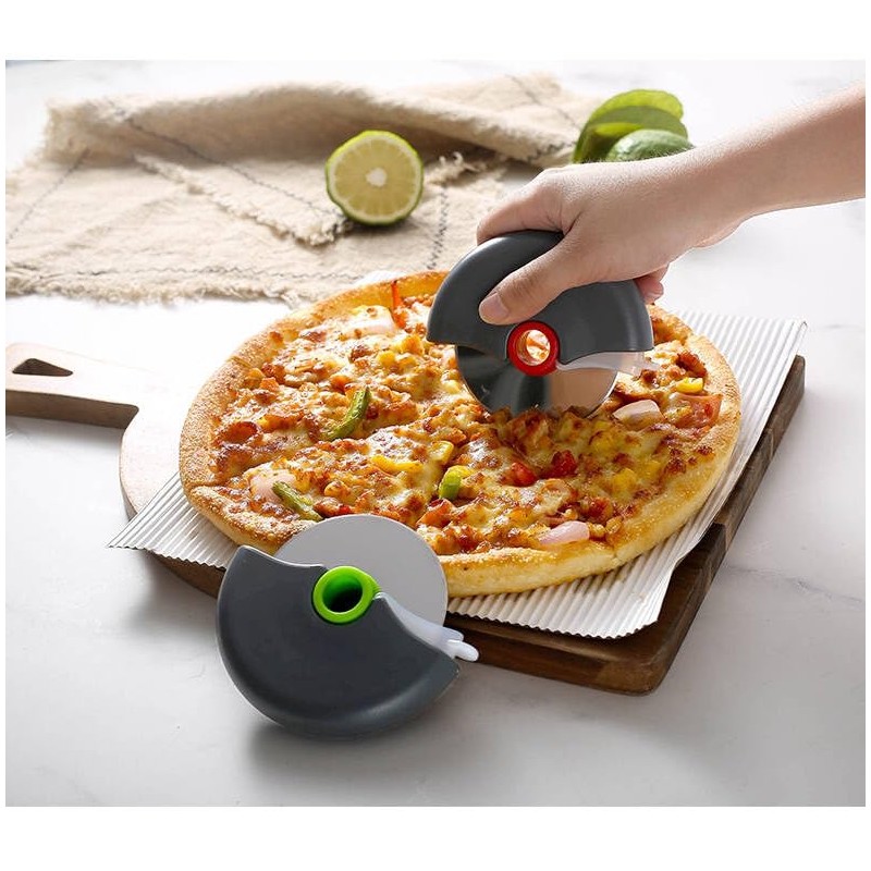 Infinity Homeware Pizza Wheel Cutter Disc Stainless Steel with Protector,