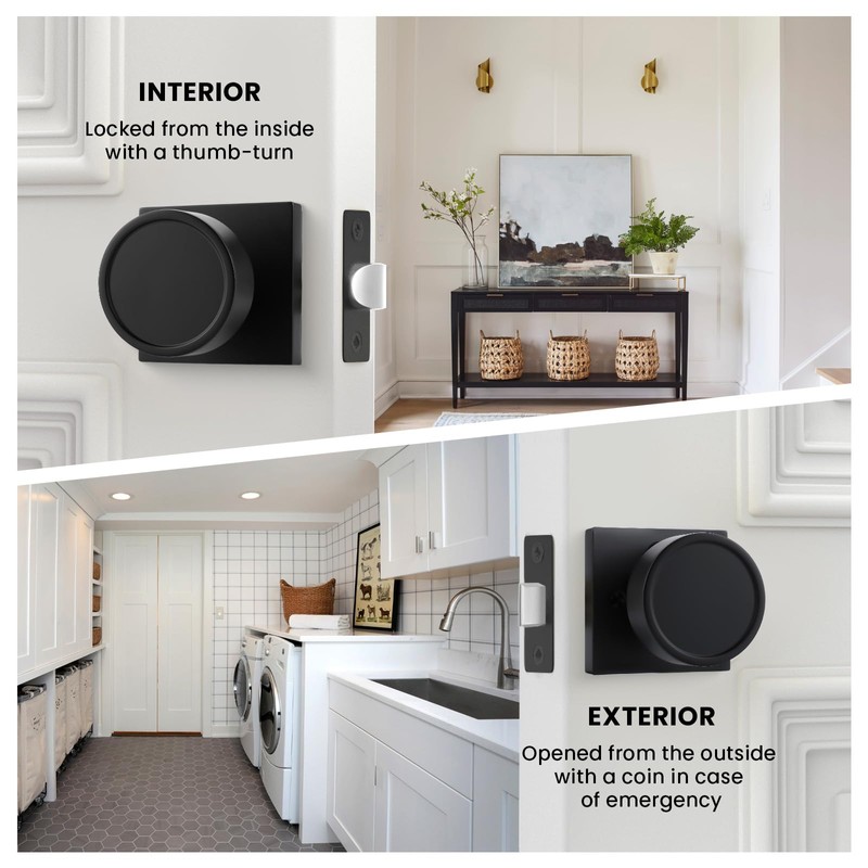 Haidms Black Passage Door Knobs Interior, Heavy Duty Round No