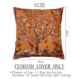HMS Happy Memories vets Velvet Cushion Cases Square Decorative Throw Pillow Cover 45x45cm(18x18 Inch) Set of 2 for Couch Sofa Bed Living Room Bedroom (Bohemian Gold Tree)