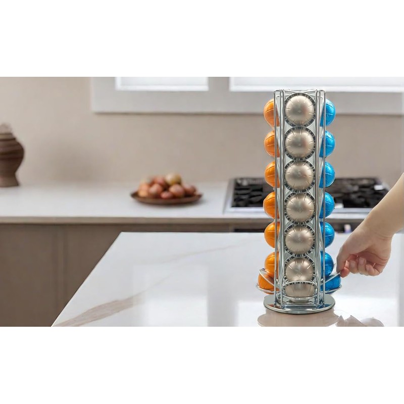 Meelio Coffee Vertuo Pod Holder Carousel Stand for 28 Nespresso
