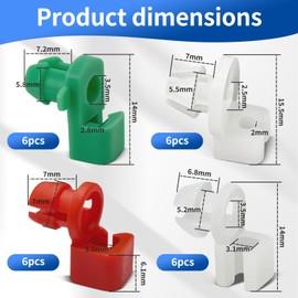 Door Lock Bars Clip Car Door Retaining Clamp Universal – Pack of 24 Car Door Lock Clips Door Handle Poles Car Clip for Door Lock Made of Plastic, Retaining Clips Clamp Car Clip for Diameter 2-3.5 mm