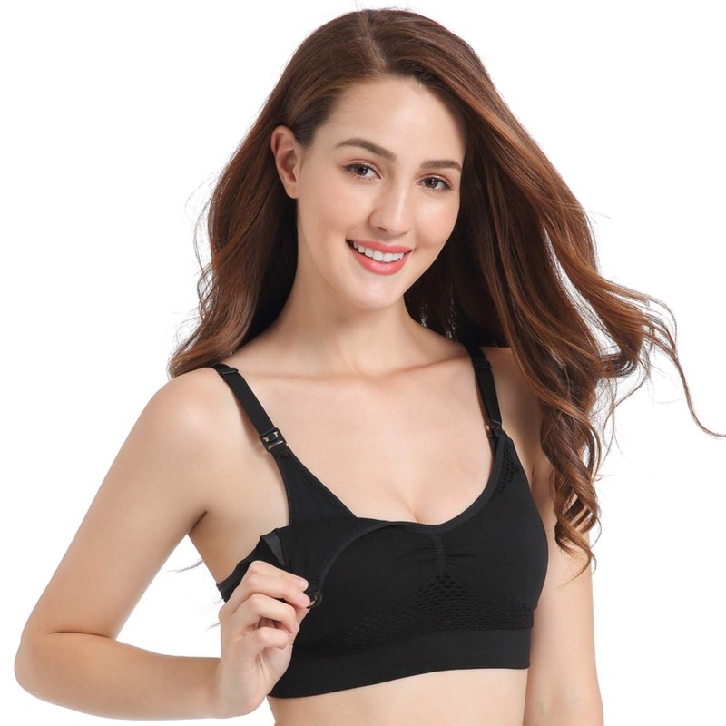 Zyorenc Hands-Free Breastfeeding Bra Hands-Free Breast Pump Bra Breastfeeding Breathable,
