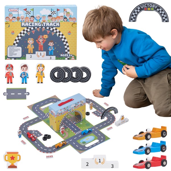 Prextex Portable Paper Car Racing Track - Engaging Car Race
