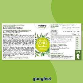 Vitamin D3 + K2 Drops 50ml - Premium 99.7+% All-Trans (K2VITAL® by Kappa) + highly bioavailable vitamin D3 - Laboratory tested, highly dosed, liquid without additives made in Germany