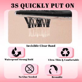 Self Adhesive Lash Clusters,Wispy Pre Glued Clear Band Lashes