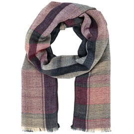 LINDENMANN Men's Scarf, Grey/Purple, Thin 50% Polyacrylic / 50% Viscose, Purple
