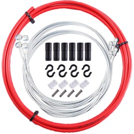 RICISUNG Brake Cable Set, Bicycle Brake Wire, Bike Brake Cable, Bike Bicycle Load, Rear Brake Cable, Resistance, Durable, Bicycle Parts Set, Bicycle Replacement, Stainless Steel, Red