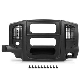 Center Dash Radio Bezel Trim W/Storage, Fit Dodge Ram 1500 2002-2005/2500 3500 2003 2004 2005, Radio Panel Instrusment Dashboard Cover, Black
