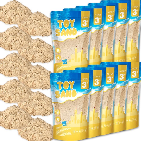 NiToy 22 lbs Value Pack of Moldable Self-Sticking Sand, Never