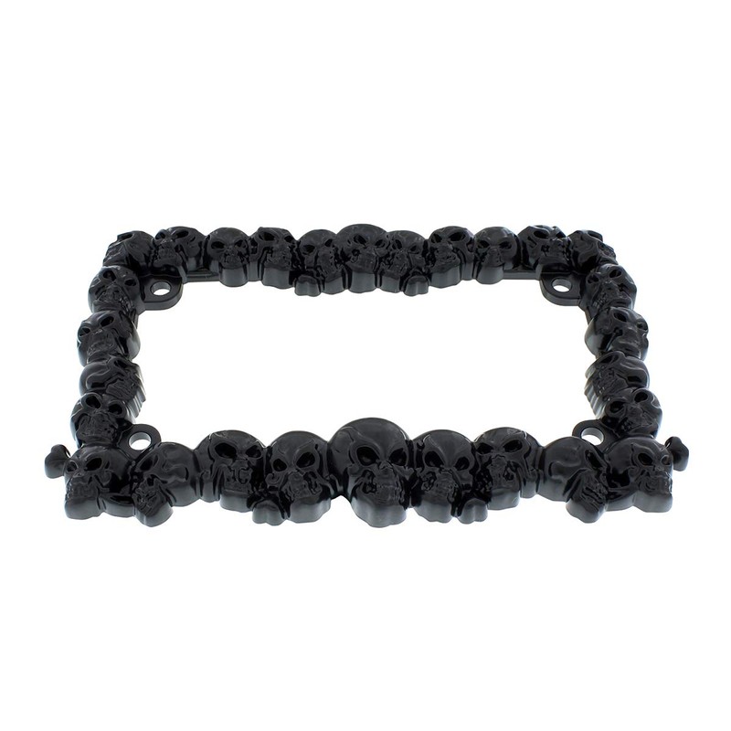 United Pacific 50113 Zinc Diecast Satin Black 3-D Skull Motorcycle