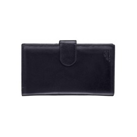 Mancini Casablanca Full Grain Leather RFID Secure Passport / Travel Organizer, Black