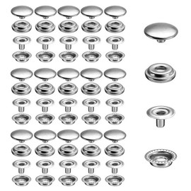 BetterJonny 500pcs Snap Fastener Set Snap Fastener 15mm Stainless Steel Leather Snap Fasteners for Boat Canvas Bag Craft (Silver)