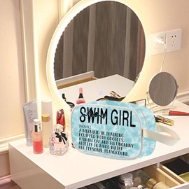 MEIKIUP Swim Girl Clear Toiletry Pouch Swimming Lover Clear Makeup Bag Toiletry Bag Swimming Gift (Swim CMB)