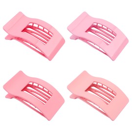 Didder 4 Pack Pink Flat Hair Claw Clips for Women Large Duckbill Hair Claws Clip Barrettes Accessories for Women Girls
