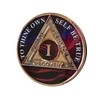 1 Year AA Medallion Purple Red Swirl Tri-Plate Sobriety Chip