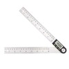 VOANZO 8 inch/200mm Stainless Steel Ruler Protractor Angle Measurement Tool