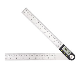 VOANZO 8 inch/200mm Stainless Steel Ruler Protractor Angle Measurement Tool Digital Angle Finder for Cartography Measurement