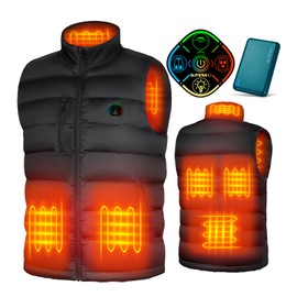 KOVNLO Heated Vest for Men With Battery Pack Included, Smart Controller with Lights-out Design, Electric Heated Jackets