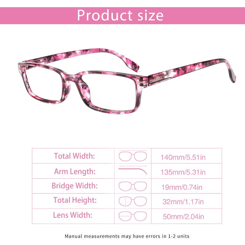 Kerecsen 6-Pack Reading Glasses Blue Light Blocking,Spring Hinge Readers for