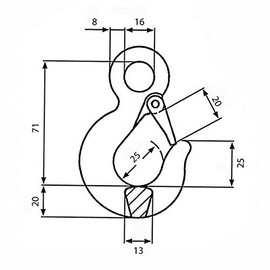 Loading Hook with Eyelet Loading Hook 500 kg Red Lacquered