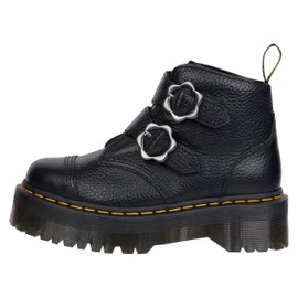 Dr. Martens Women's Devon Flower Ankle Boot, Black, 6