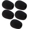 5 Pcs Black Replacement Microphone Sponge Wind Shield Windscreen Foam